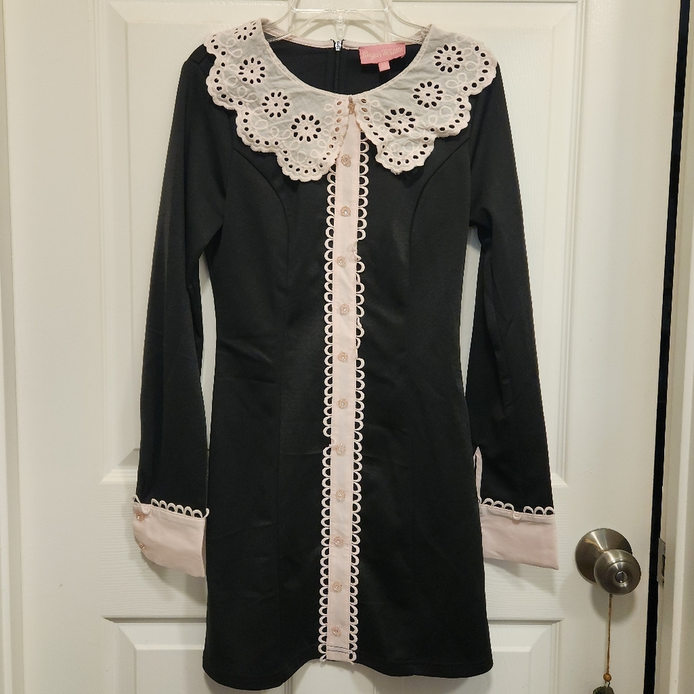 Sugar Thrillz Black Dress with Pink Accents
